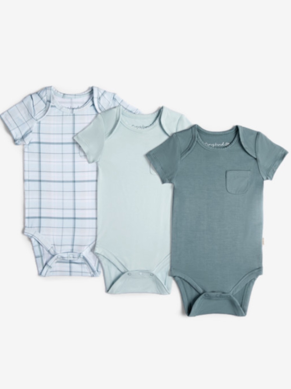Tiny Kind 3-6M Bamboo Short-sleeve Bodysuit Set of 3